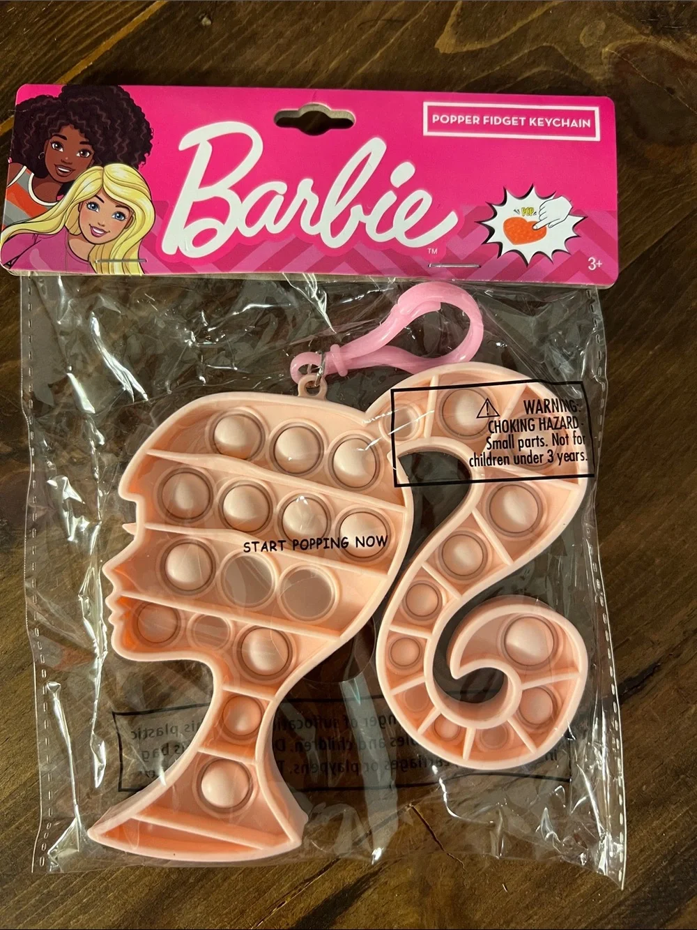 Barbie Peach Silhouette Popper Keychain
